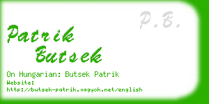 patrik butsek business card